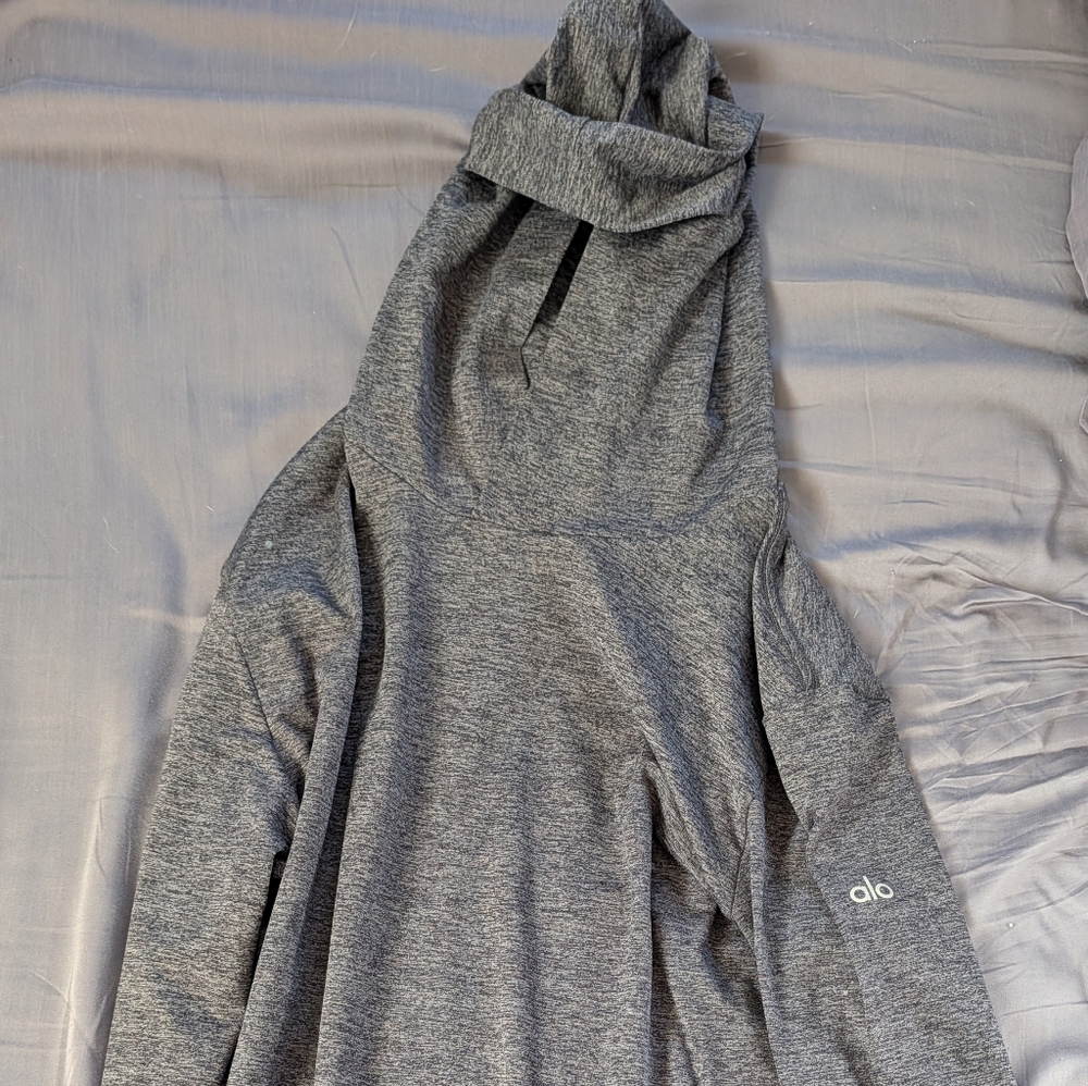 Alo Gray Jersey Hoodie Mens